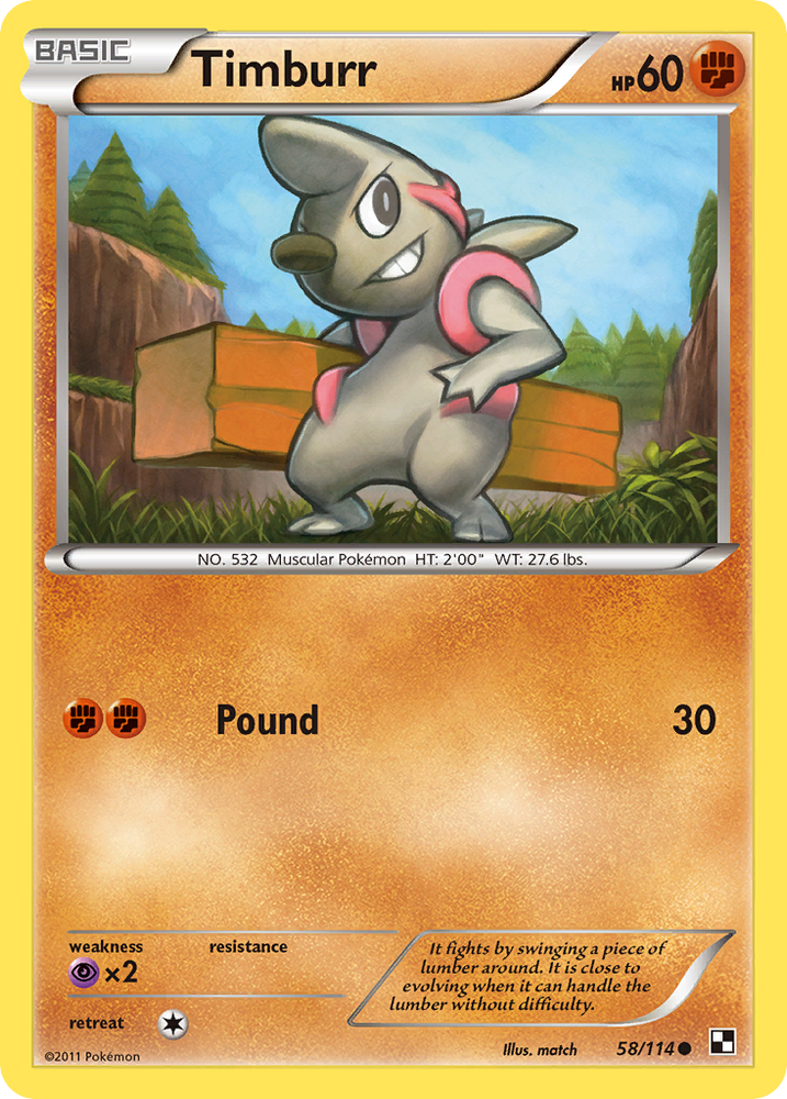 Timburr (58/114) [Black & White: Base Set] Pokémon