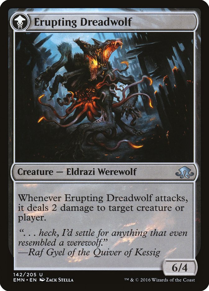 Smoldering Werewolf // Erupting Dreadwolf [Eldritch Moon] Magic: The Gathering