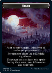 Day // Night Double-Sided Token [Innistrad: Midnight Hunt Tokens] Magic: The Gathering