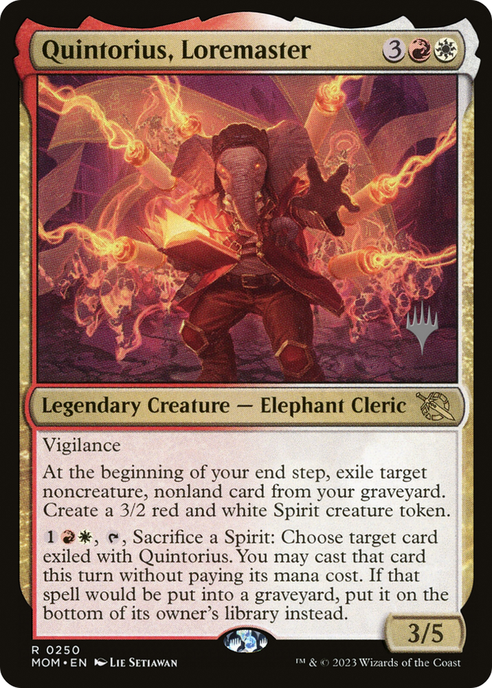 Quintorius, Loremaster (Promo Pack) [March of the Machine Promos] Magic: The Gathering