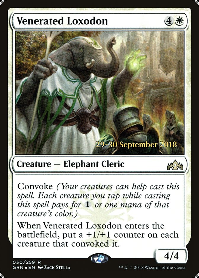 Venerated Loxodon [Guilds of Ravnica Prerelease Promos] Magic: The Gathering