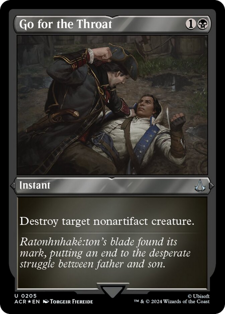Go for the Throat (Foil Etched) [Assassin's Creed] Magic: The Gathering