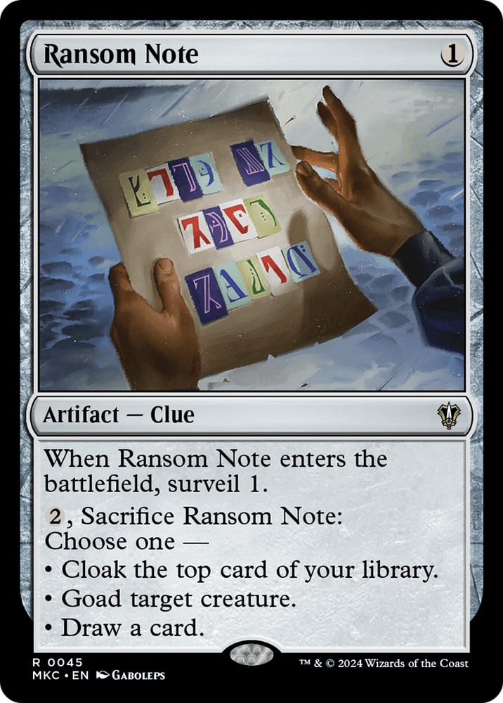 Ransom Note (0045) [Murders at Karlov Manor Commander] Magic: The Gathering