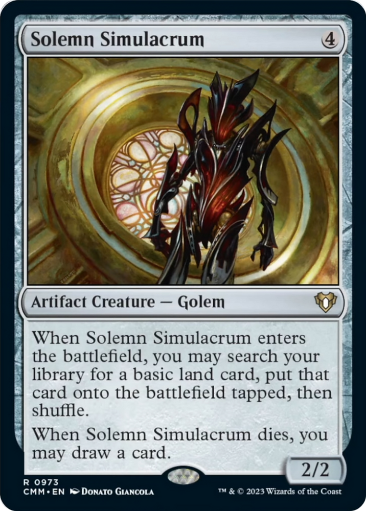 Solemn Simulacrum [Commander Masters] Magic: The Gathering