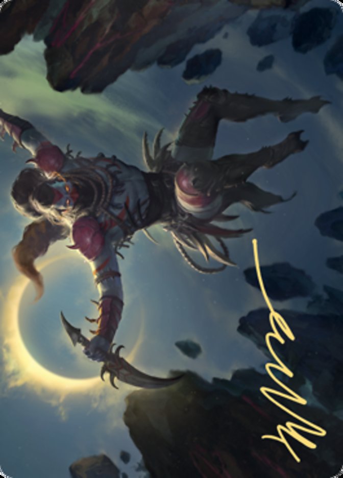 Nighthawk Scavenger Art Card (Gold-Stamped Signature) [Zendikar Rising Art Series] Magic: The Gathering