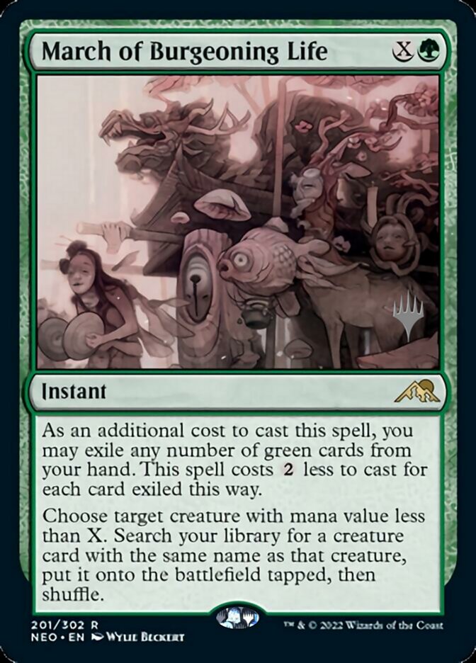 March of Burgeoning Life (Promo Pack) [Kamigawa: Neon Dynasty Promos] Magic: The Gathering