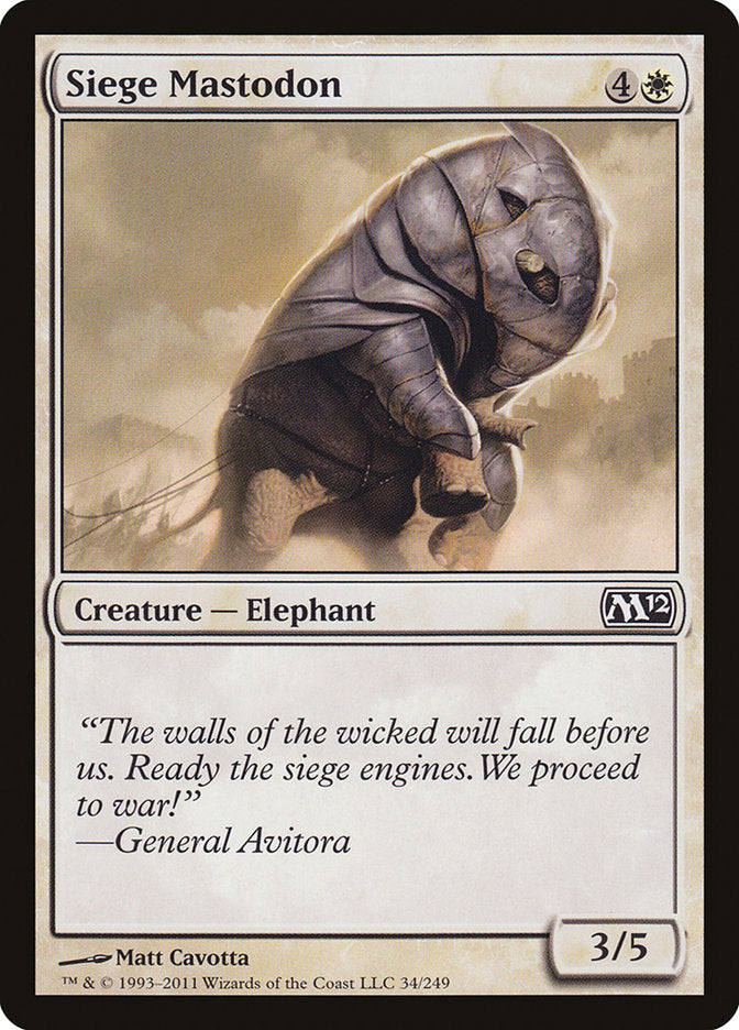 Siege Mastodon [Magic 2012] Magic: The Gathering