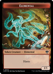 Elemental (0024) // Dwarf Berserker Double-Sided Token [Commander Masters Tokens] Magic: The Gathering
