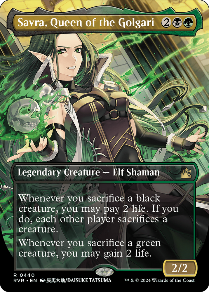 Savra, Queen of the Golgari (Anime Borderless) [Ravnica Remastered] Magic: The Gathering