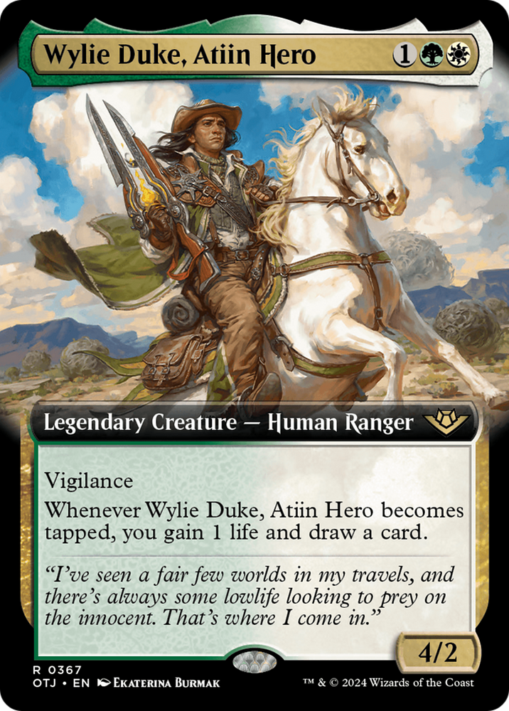 Wylie Duke, Atiin Hero (Extended Art) [Outlaws of Thunder Junction] Magic: The Gathering