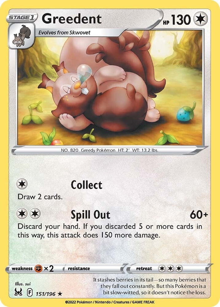 Greedent (151/196) [Sword & Shield: Lost Origin] Pokémon