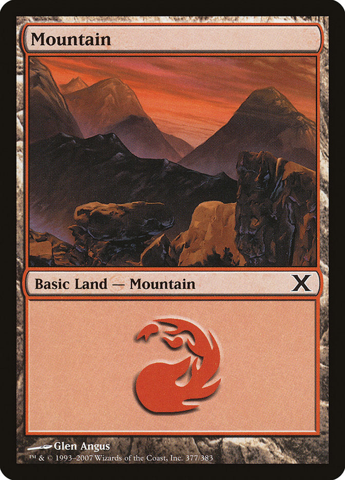 Mountain (377) [Tenth Edition] Magic: The Gathering
