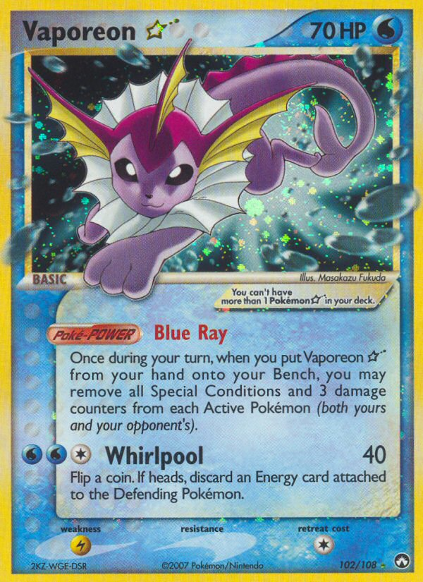 Vaporeon Star (102/108) [EX: Power Keepers] Pokémon