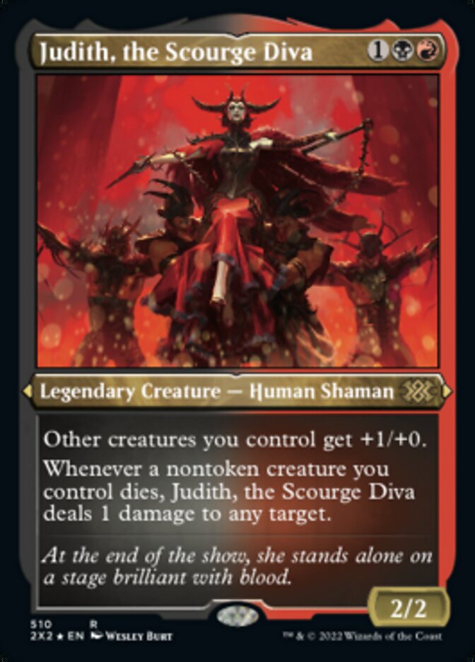 Judith, the Scourge Diva (Foil Etched) [Double Masters 2022] Magic: The Gathering