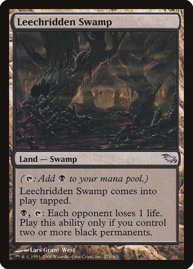 Leechridden Swamp [Shadowmoor] Magic: The Gathering