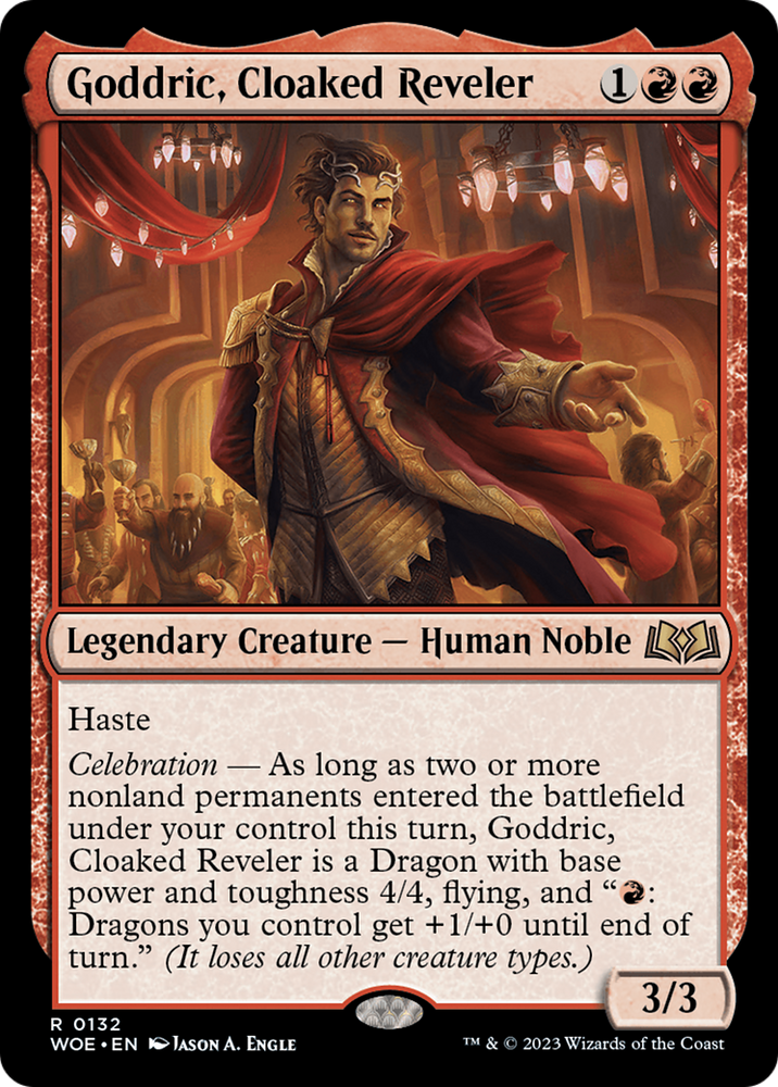 Goddric, Cloaked Reveler [Wilds of Eldraine] Magic: The Gathering
