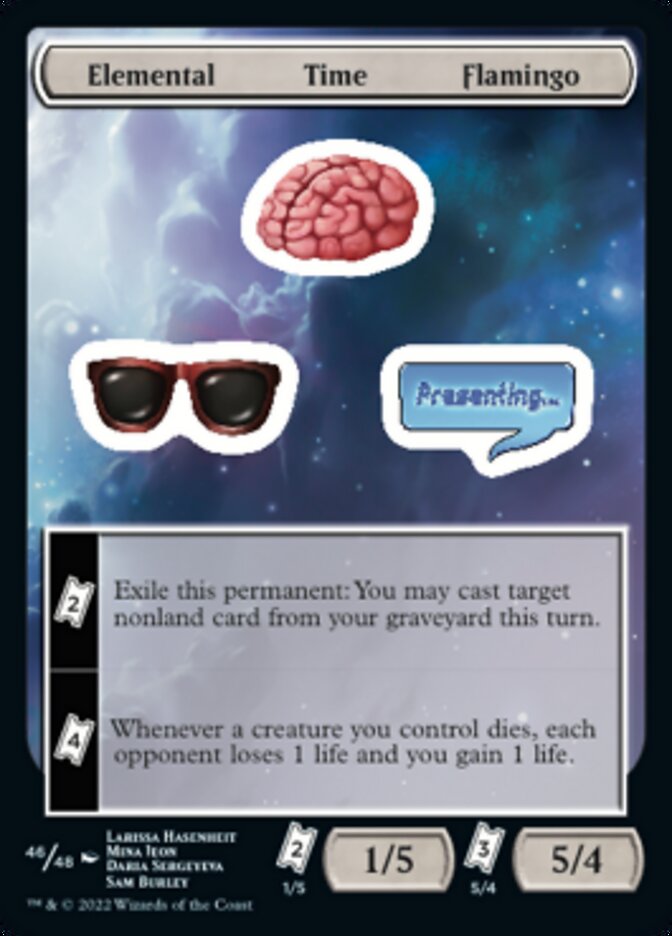 Elemental Time Flamingo [Unfinity Stickers] Magic: The Gathering