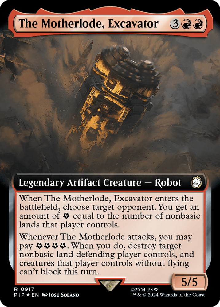 The Motherlode, Excavator (Extended Art) (Surge Foil) [Fallout] Magic: The Gathering