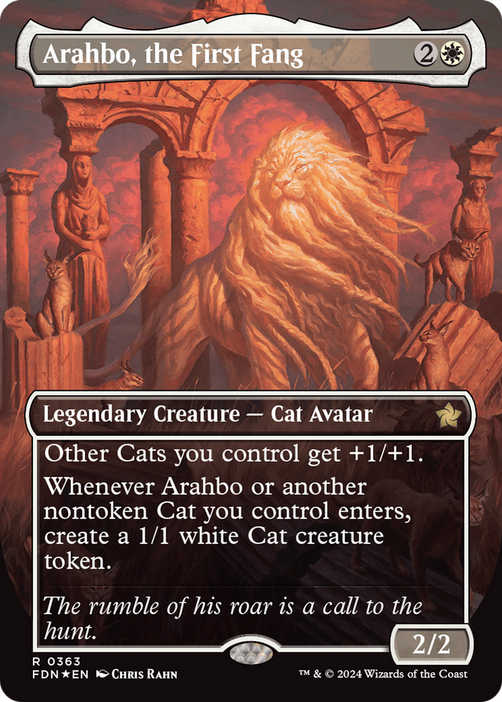 Arahbo, the First Fang (Borderless) (Mana Foil) [Foundations] Magic: The Gathering