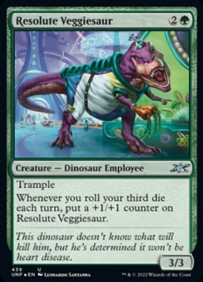 Resolute Veggiesaur (Galaxy Foil) [Unfinity] Magic: The Gathering