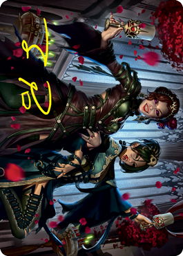 Falkenrath Celebrants 2 Art Card (Gold-Stamped Signature) [Innistrad: Crimson Vow Art Series] Magic: The Gathering