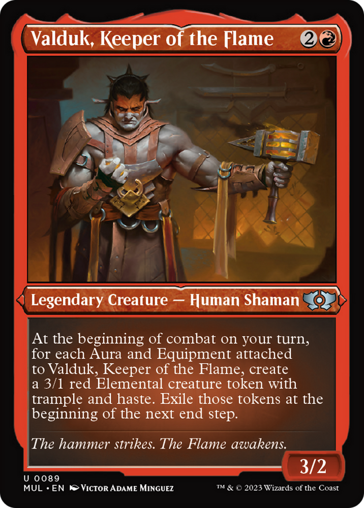 Valduk, Keeper of the Flame (Foil Etched) [Multiverse Legends] Magic: The Gathering