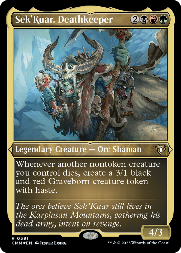 Sek'Kuar, Deathkeeper (Foil Etched) [Commander Masters] Magic: The Gathering