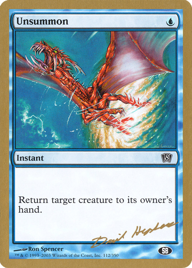 Unsummon (Dave Humpherys) (SB) [World Championship Decks 2003] Magic: The Gathering