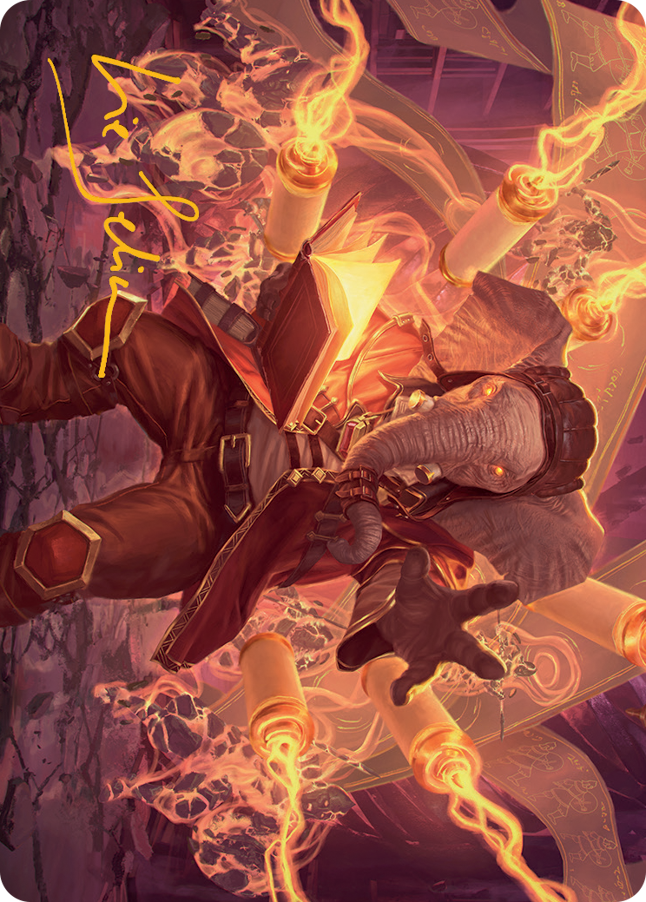 Quintorius, Loremaster Art Card (52) (Gold-Stamped Signature) [March of the Machine Art Series] Magic: The Gathering