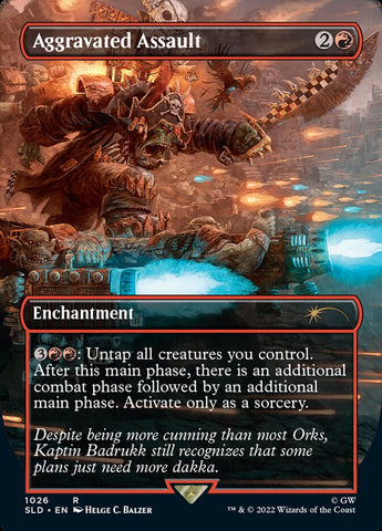 Aggravated Assault (Borderless) [Secret Lair Drop Series] Magic: The Gathering