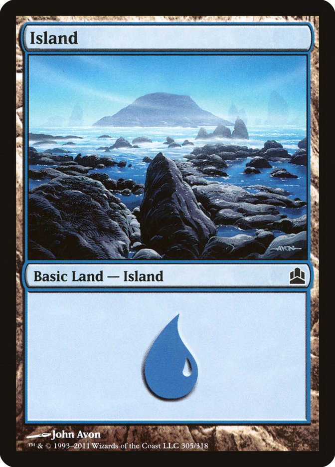 Island (305) [Commander 2011] Magic: The Gathering