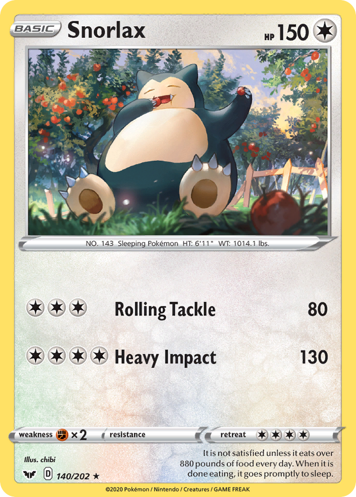 Snorlax (140/202) [Sword & Shield: Base Set] Pokémon