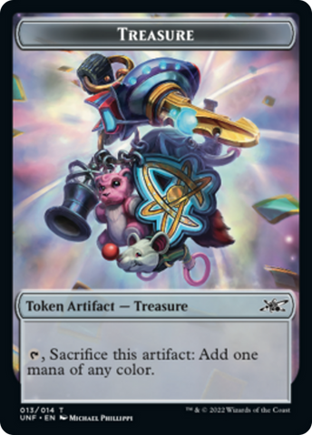 Cat // Treasure (13) Double-Sided Token [Unfinity Tokens] Magic: The Gathering