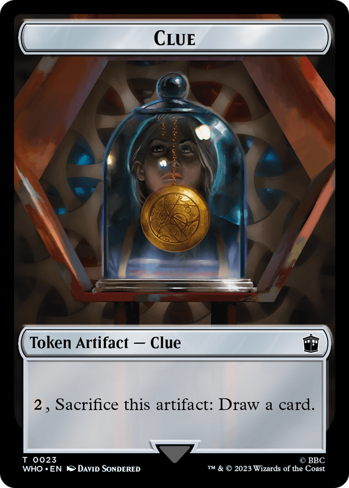 Dalek // Clue (0023) Double-Sided Token [Doctor Who Tokens] Magic: The Gathering