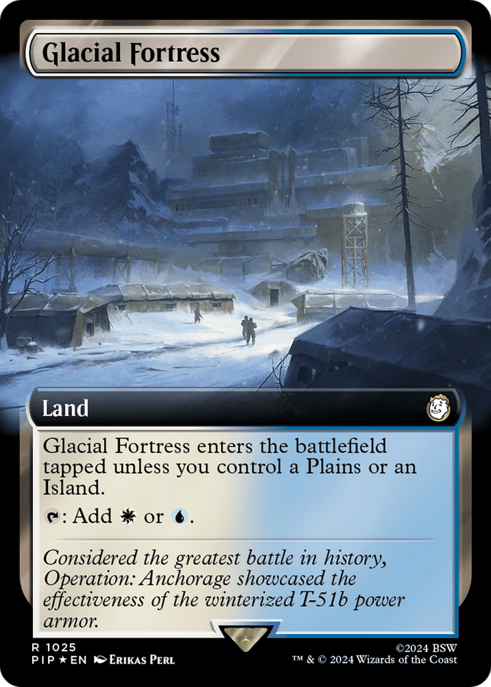Glacial Fortress (Extended Art) (Surge Foil) [Fallout] Magic: The Gathering