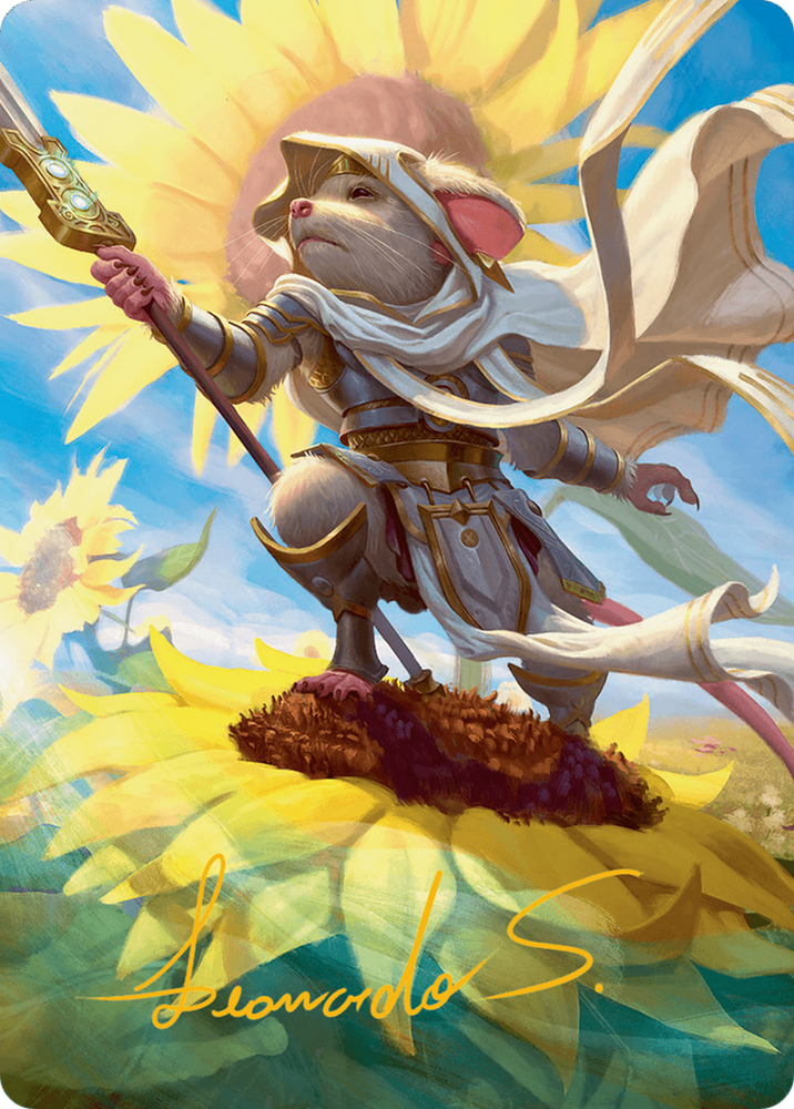 Elspeth, Sun's Champion Art Card (Gold-Stamped Signature) [Bloomburrow Art Series] Magic: The Gathering