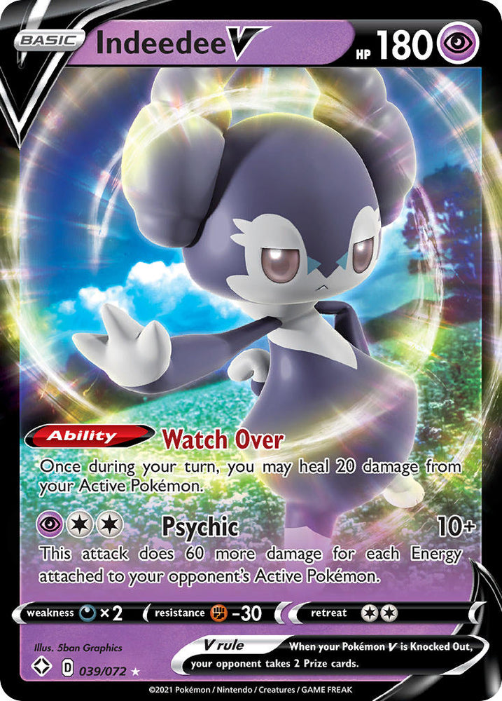 Indeedee V (039/072) [Sword & Shield: Shining Fates] - Pokemon Cards For Your TCG Needs! Pokémon