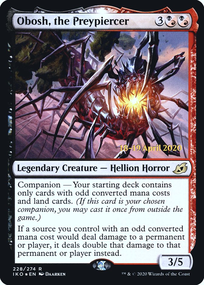 Obosh, the Preypiercer [Ikoria: Lair of Behemoths Prerelease Promos] Magic: The Gathering