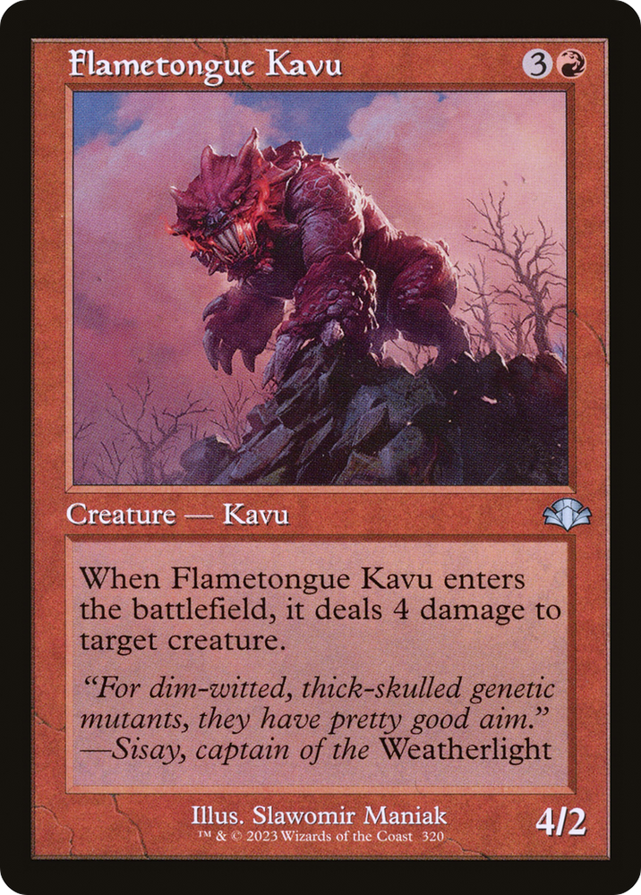 Flametongue Kavu (Retro) [Dominaria Remastered] Magic: The Gathering