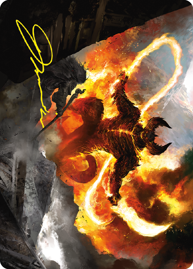 The Balrog, Durin's Bane Art Card (Gold-Stamped Signature) [The Lord of the Rings: Tales of Middle-earth Art Series] Magic: The Gathering