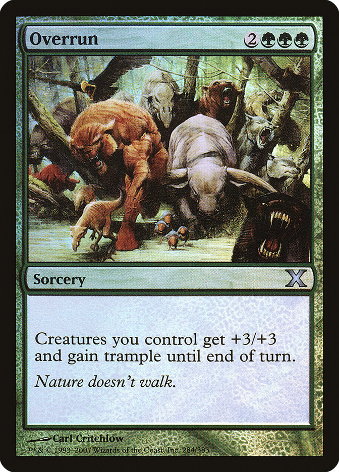 Overrun (Premium Foil) [Tenth Edition] Magic: The Gathering