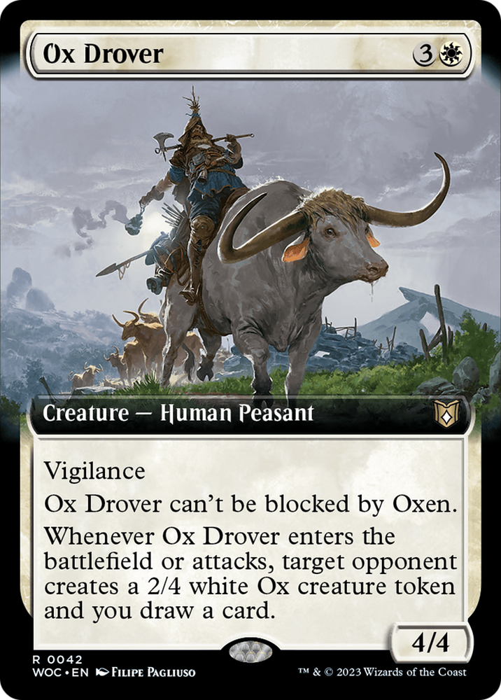 Ox Drover (Extended Art) [Wilds of Eldraine Commander] Magic: The Gathering