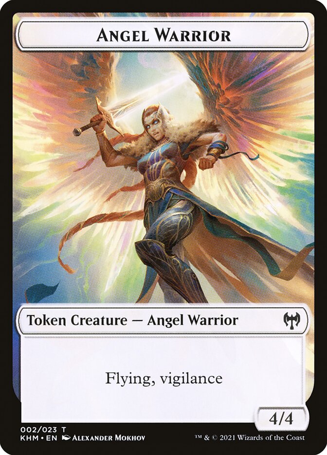 Treasure // Angel Warrior Double-Sided Token [Kaldheim Tokens] Magic: The Gathering