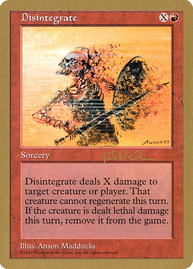 Disintegrate (Paul McCabe) [World Championship Decks 1997] Magic: The Gathering