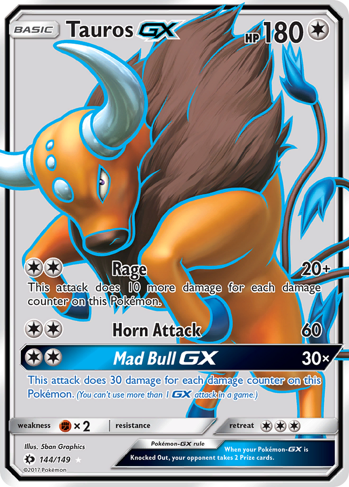 Tauros GX (144/149) [Sun & Moon: Base Set] Pokémon