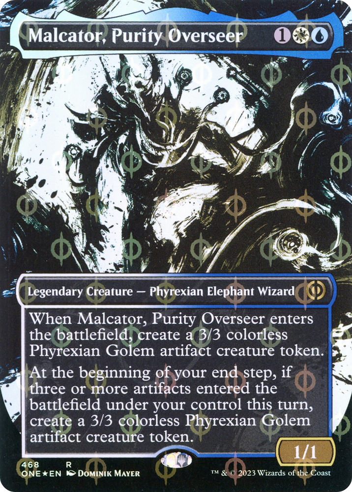 Malcator, Purity Overseer (Borderless Ichor Step-and-Compleat Foil) [Phyrexia: All Will Be One] Magic: The Gathering