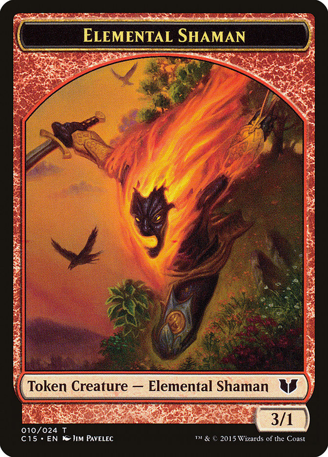 Knight (004) // Elemental Shaman Double-Sided Token [Commander 2015 Tokens] Magic: The Gathering