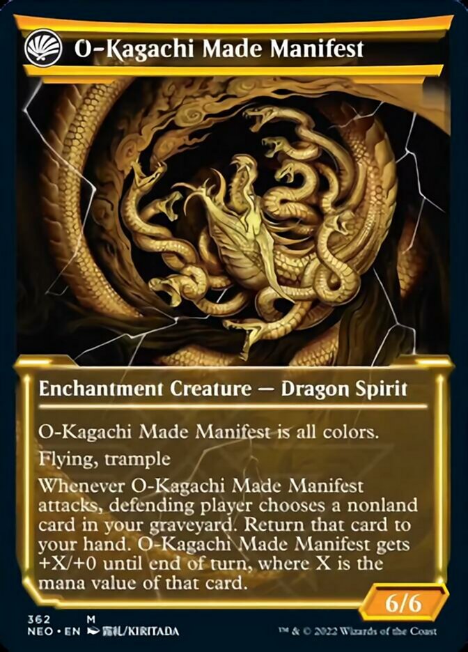 The Kami War // O-Kagachi Made Manifest (Showcase Soft Glow) [Kamigawa: Neon Dynasty] Magic: The Gathering