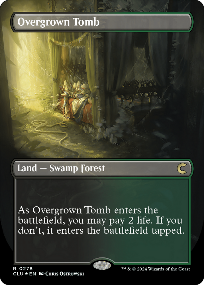 Overgrown Tomb (Borderless) [Ravnica: Clue Edition] Magic: The Gathering