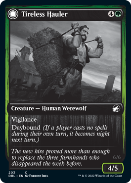 Tireless Hauler // Dire-Strain Brawler [Innistrad: Double Feature] Magic: The Gathering